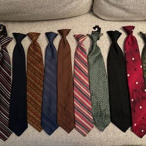Lot of 10 Vintage Clip on Ties Wembley Snapper Sears & More! Cool Cats Only